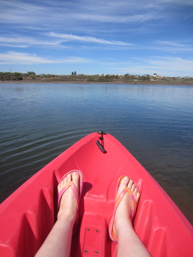 Feet up on the river, Port Noarlunga South, March 22, 2015